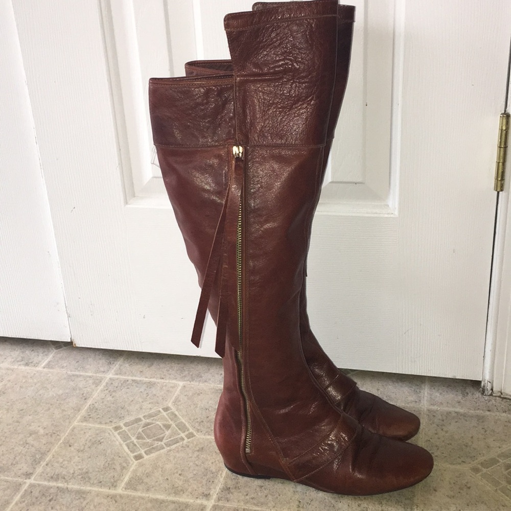 Derek Lam OTK REAL LEATHER WEDGE KNEE HI BOOTS